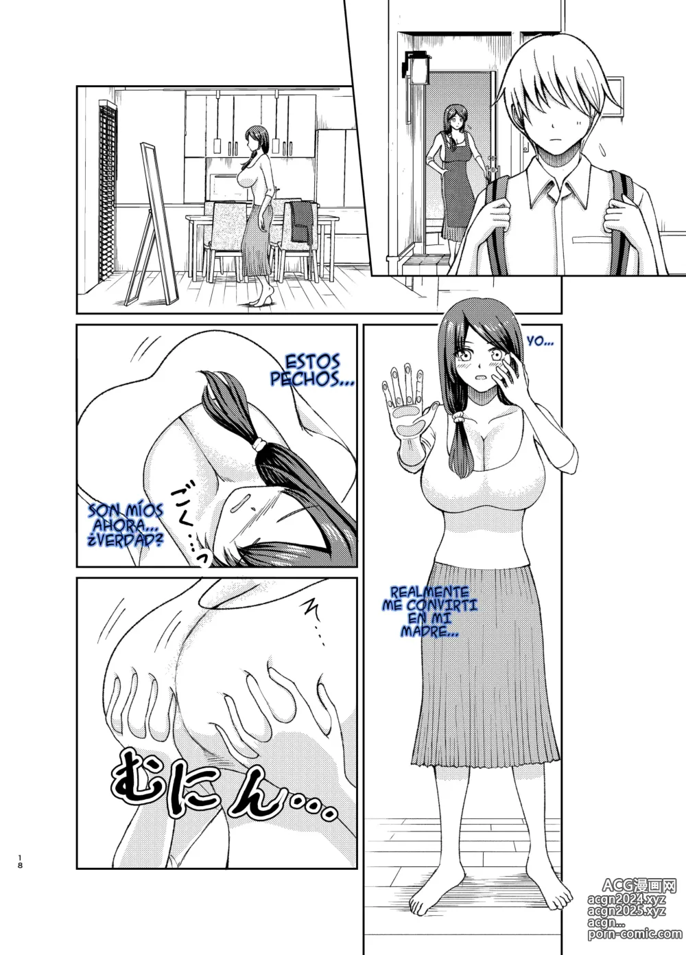 Page 18 of doujinshi Cambio de cuerpos, yo y mi pechugona madre 1