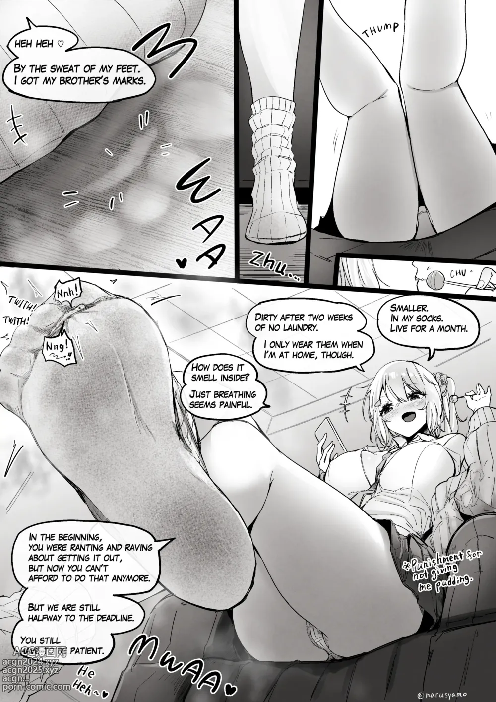 Page 1 of doujinshi A situation in which the shrunken older brother is forced to spend a month in a sock