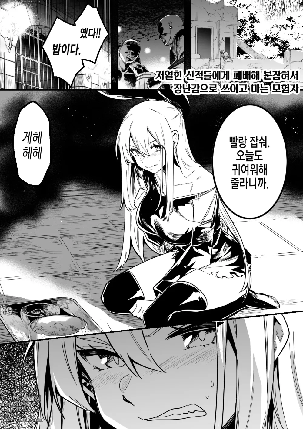 Page 1 of doujinshi 저열한 산적들에게 패배해 붙잡혀서 장난감으로 쓰이고 마는 모험자