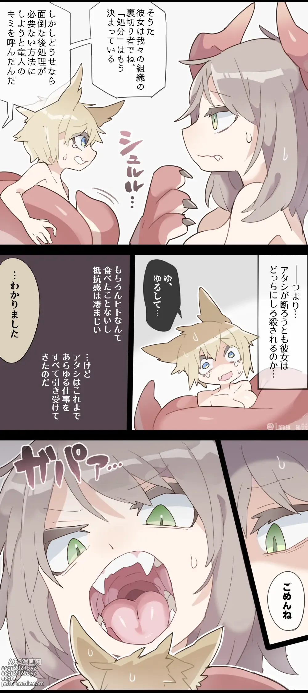 Page 10 of doujinshi Dragon Woman SAME SIZE VORE