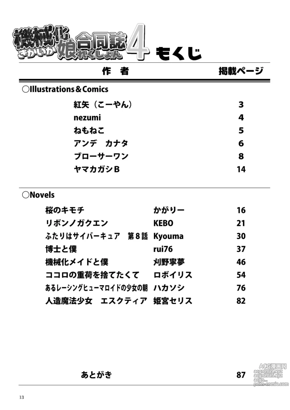 Page 13 of doujinshi 機械化娘合同誌4