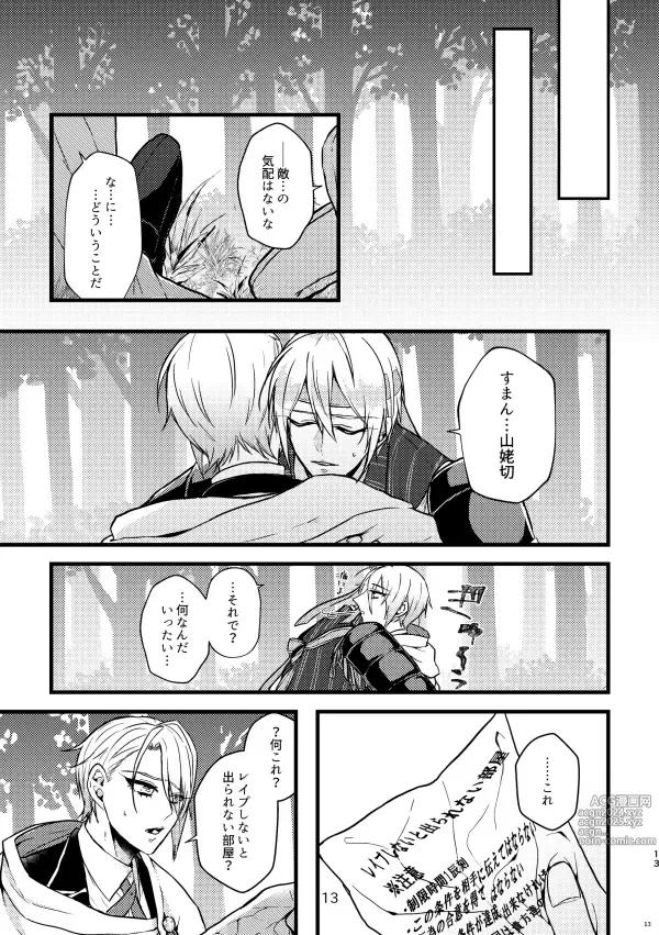 Page 12 of doujinshi Rape shinai to derarenai heya