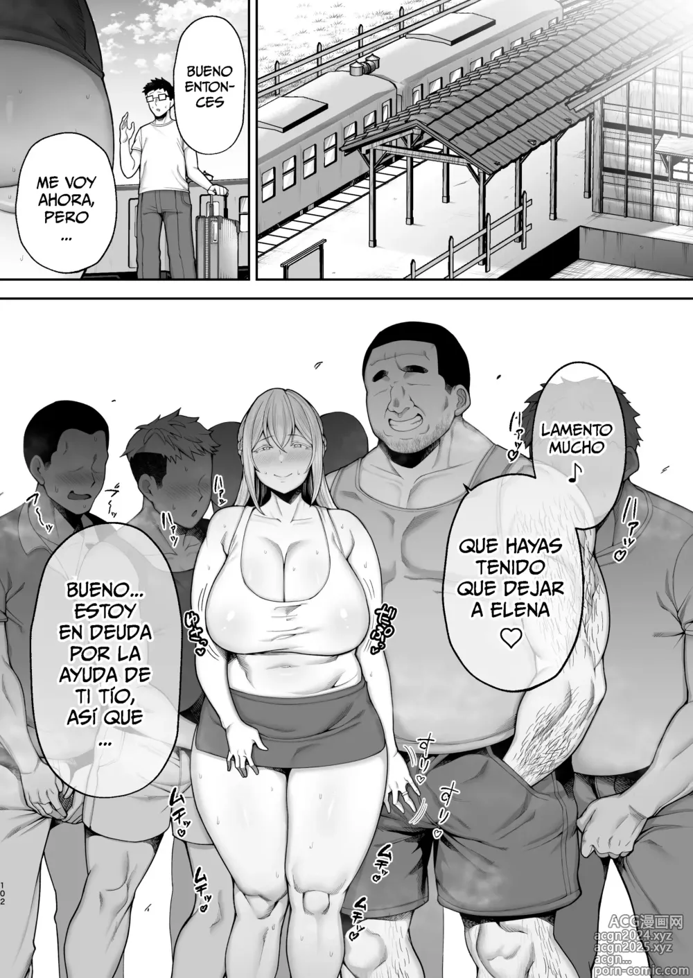 Page 102 of doujinshi Netorareta Bakunyuu Blonde Zuma Elena Ni -Musyoku no Otto o Sasaerutameni Hitasura Nakadashi Saremashita w-