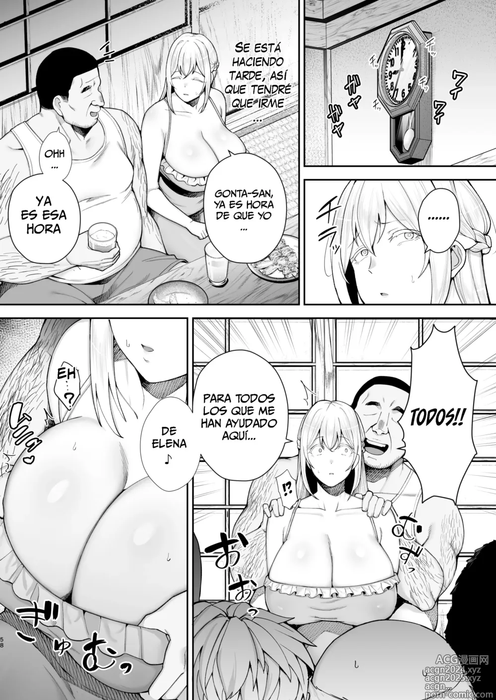 Page 58 of doujinshi Netorareta Bakunyuu Blonde Zuma Elena Ni -Musyoku no Otto o Sasaerutameni Hitasura Nakadashi Saremashita w-