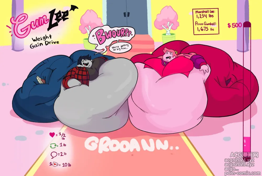 Page 4 of doujinshi Marshall Lee and Prince Gumball Weight Gain