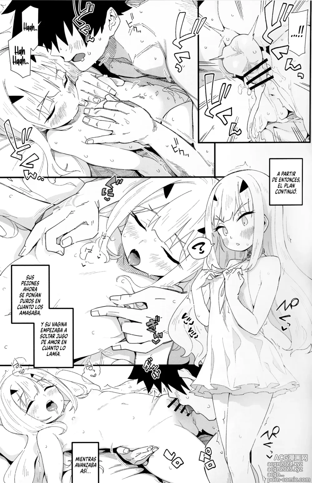 Page 8 of doujinshi Melu-ko sigue viniéndose, pero es mala apareándose.