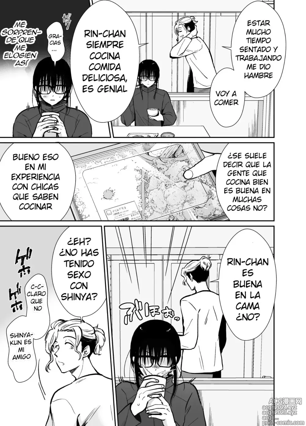 Page 18 of doujinshi Mesu Ochi Share House Rin-kun Hen 〜 Mangaka Shibou no Kage Kya 2 nin ga Chara Otoko ni Oishiku Taberareru Made〜