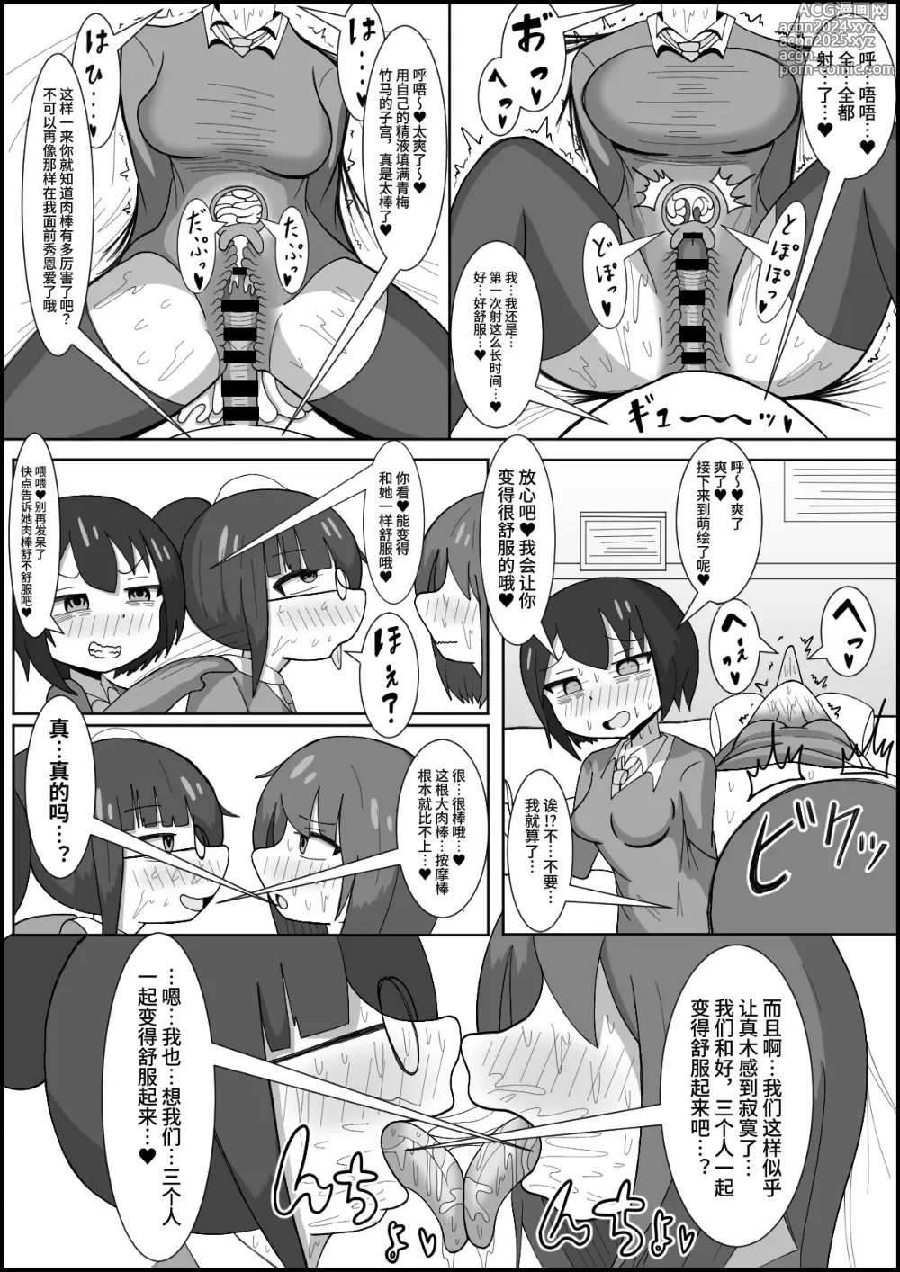 Page 8 of doujinshi Les no Kuse ni Futanari ni Kateru to Omotten no? ~Osananajimi no Les Couple o Dekachinpo de Mesu ni Modoshimasu~