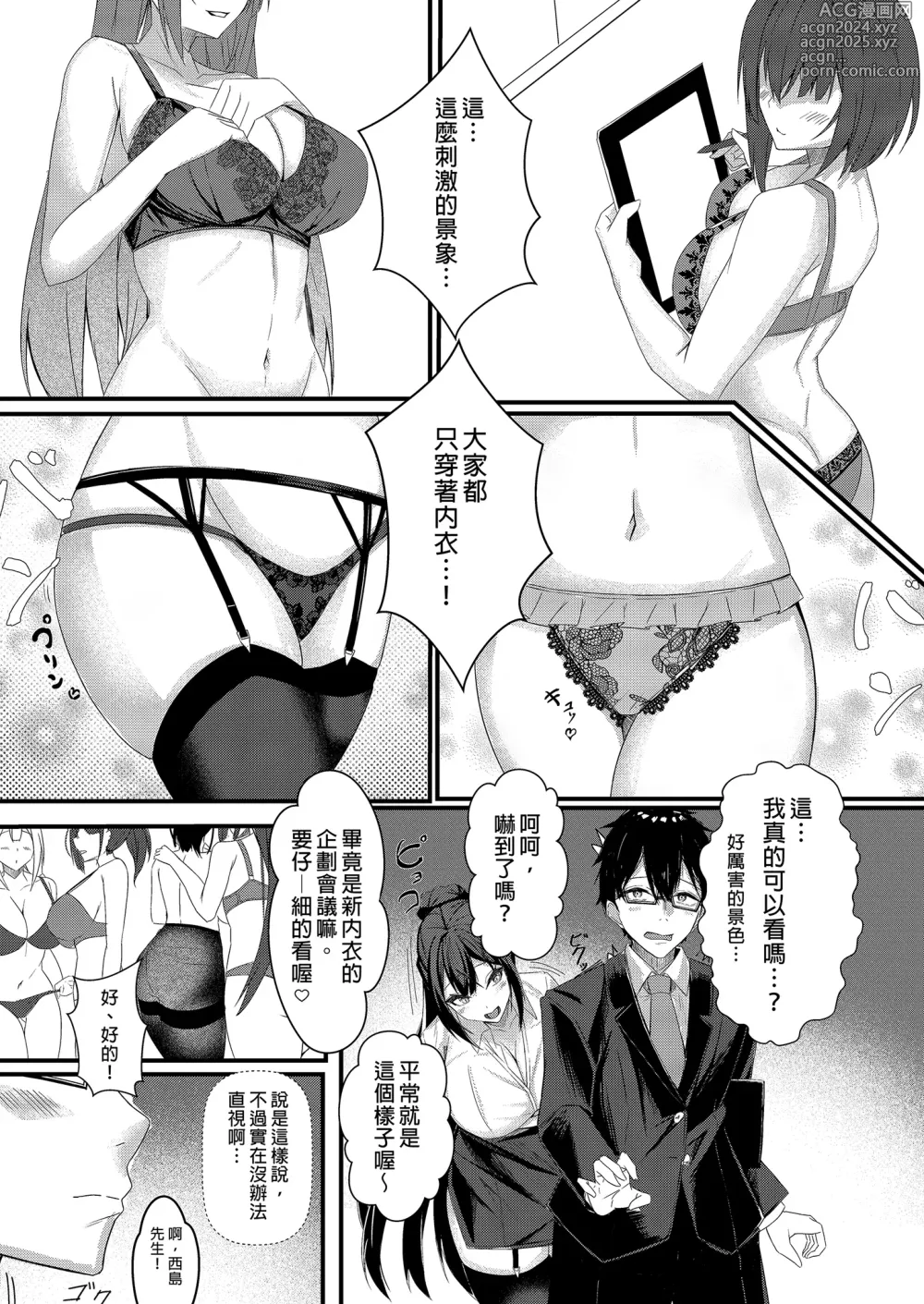 Page 9 of doujinshi Kyou kara Ladies Shitagi Brand no Producer o Makasaremashita.