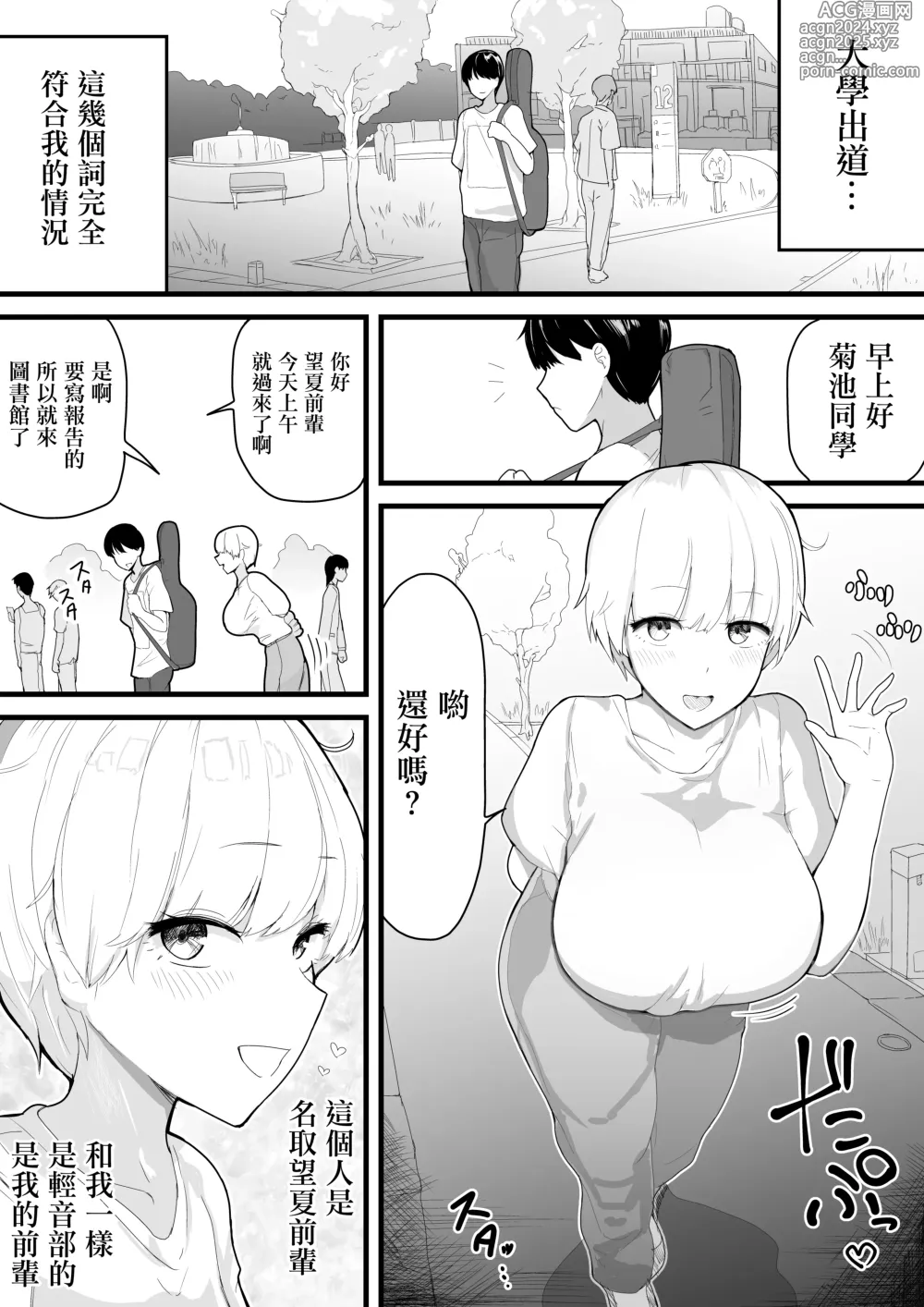 Page 2 of doujinshi Dekachichi Senpai, Pottode no Ikemen Otoko (Haiyuu) ni Assari NTR