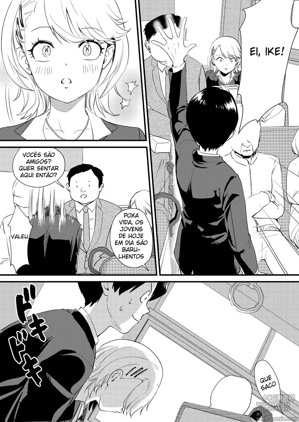 Page 13 of doujinshi A Garota Gyaru Está Gozando Dentro do Ônibus