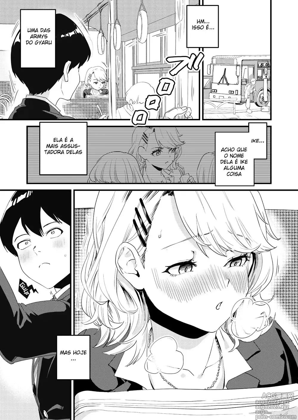 Page 3 of doujinshi A Garota Gyaru Está Gozando Dentro do Ônibus