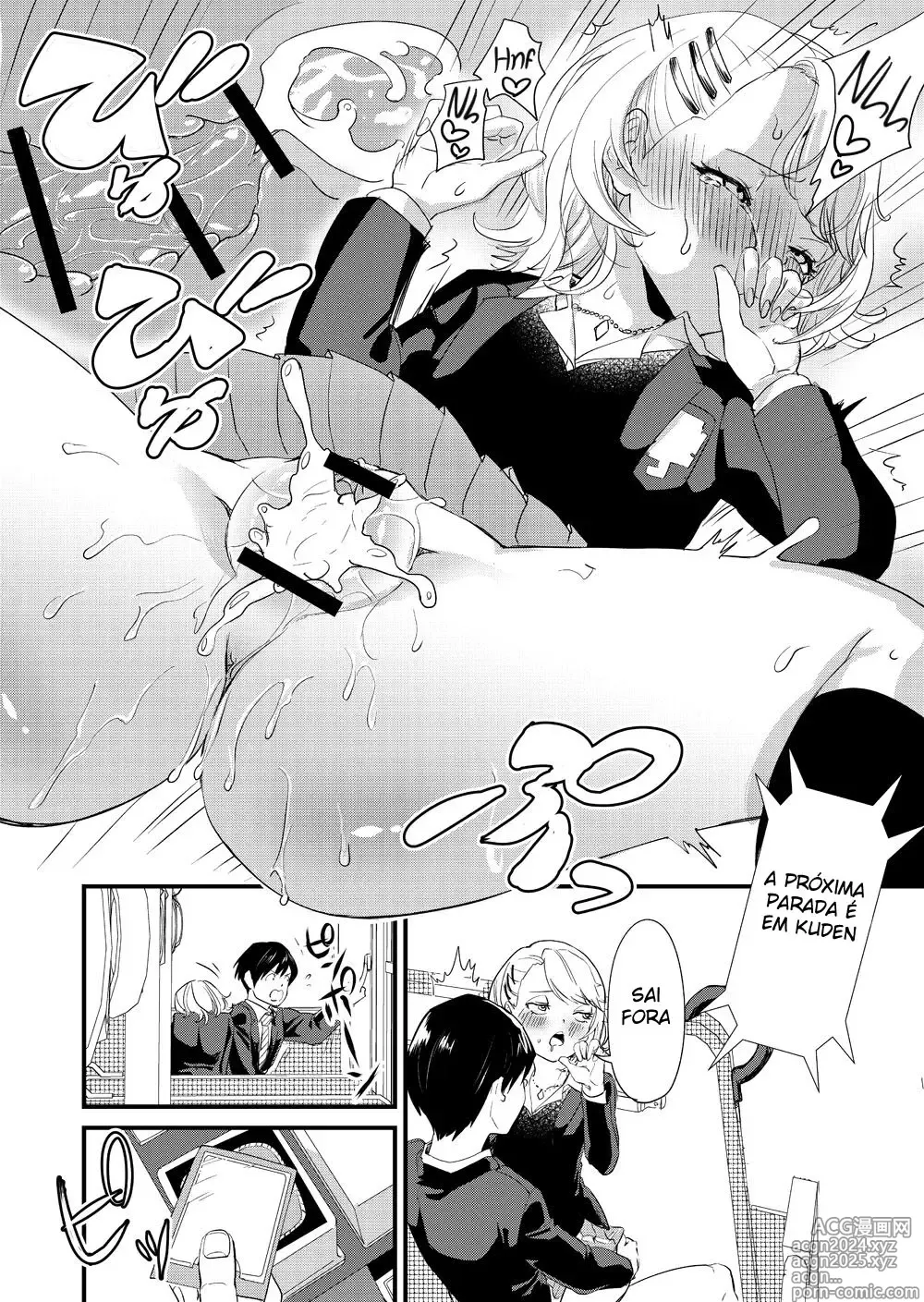 Page 34 of doujinshi A Garota Gyaru Está Gozando Dentro do Ônibus