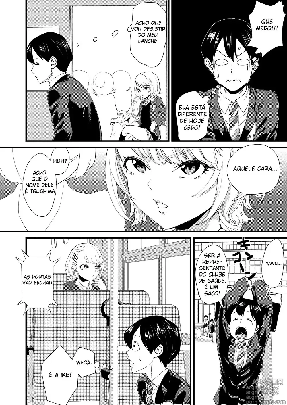 Page 6 of doujinshi A Garota Gyaru Está Gozando Dentro do Ônibus