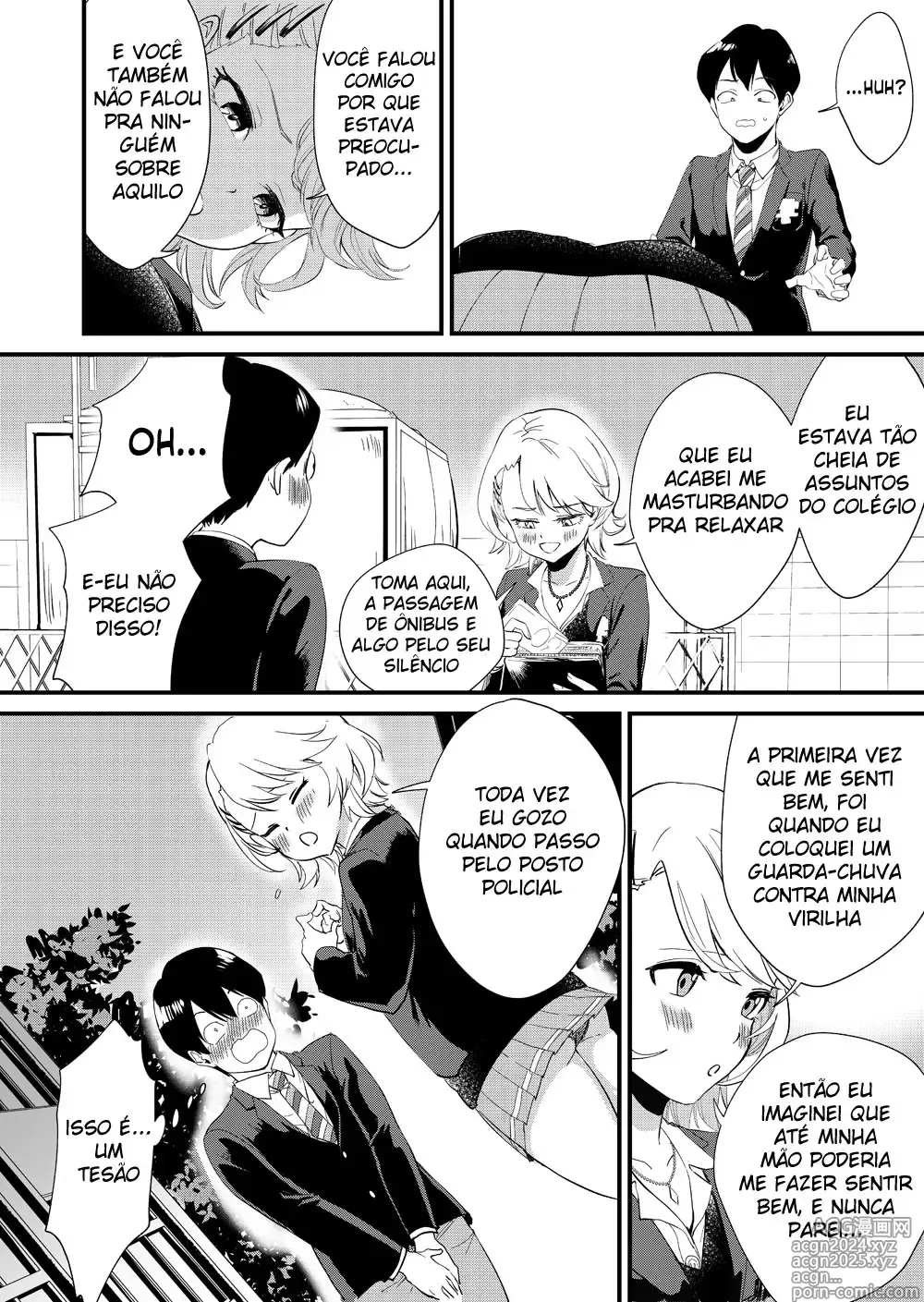 Page 10 of doujinshi A Garota Gyaru Está Gozando Dentro do Ônibus