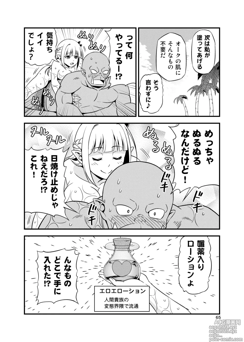 Page 64 of doujinshi Hentai Elf to Majime Orc Doujin Ban Soushuuhen - A crazy elf and a serious orc