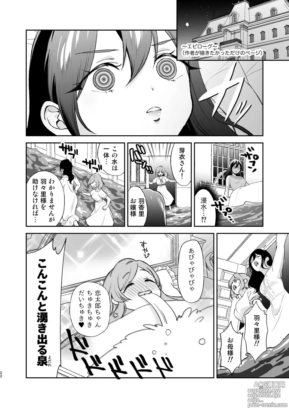 Page 21 of doujinshi Hahari mama to ichababu H suru hon.