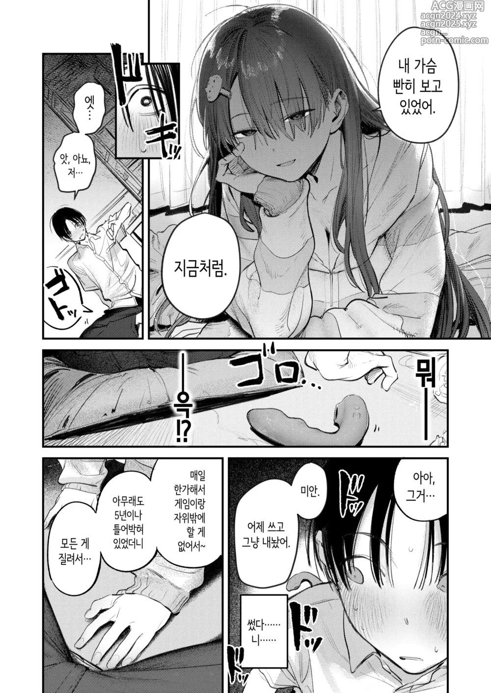 Page 12 of doujinshi Mamono no Heya ~6 nen-buri ni Saikai shitara Hikkikomori Neet ni Natteita Shinyuu no Oneesan ni Semerarete Seieki o Shiboritorareru Hanashi~｜요물의 방 ~6년만에 재회했더니 방구석 폐인이 되어있던 친구 누나에게 재촉당해 정액을 짜내지는 이야기~