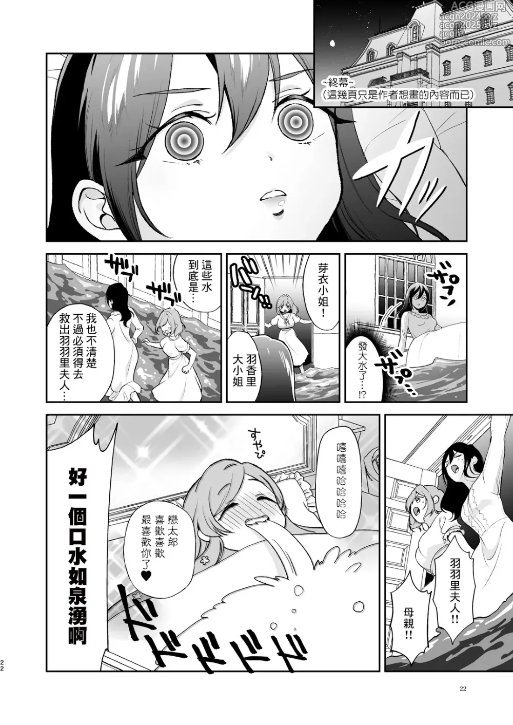 Page 21 of doujinshi Hahari mama to ichababu H suru hon.