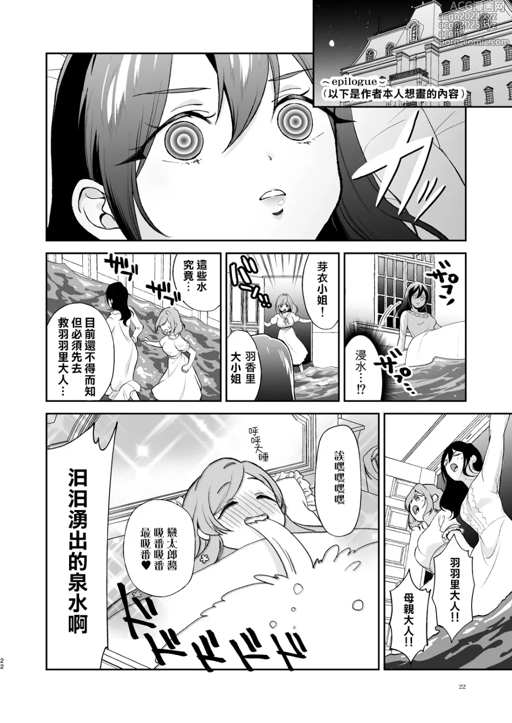 Page 22 of doujinshi Hahari mama to ichababu H suru hon.