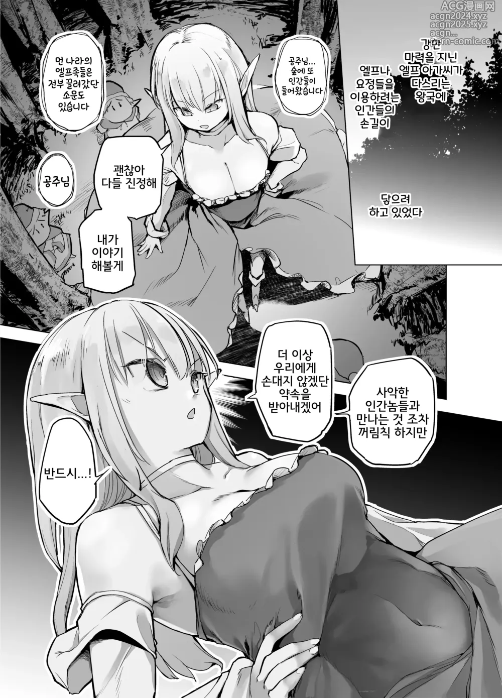 Page 2 of doujinshi 엘프 공주의 긍지를 걸고서 견디겠습니다!