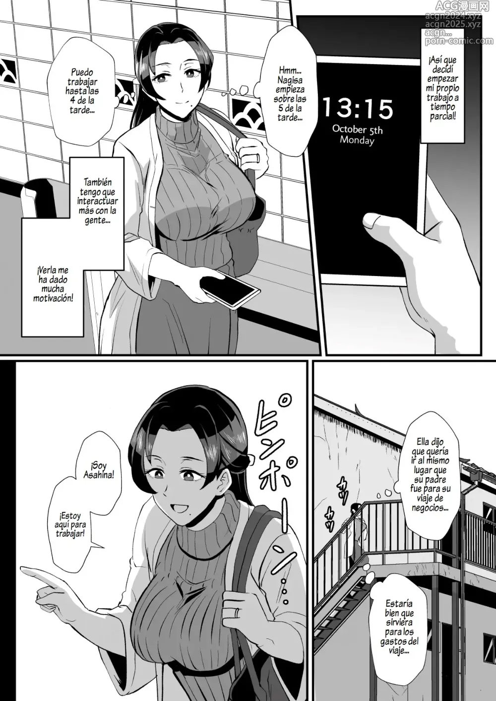 Page 4 of doujinshi Fuzaichuu no Otto ni Makasareta Musume o Mamoritai