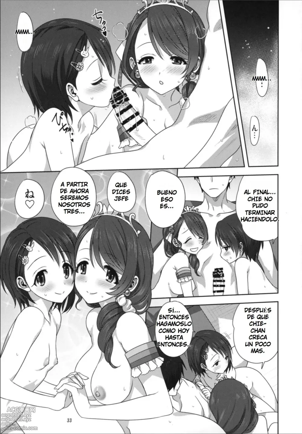 Page 33 of doujinshi Arisa y Chie Hacen Travesuras con el Productor