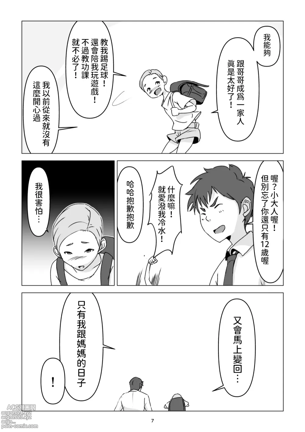 Page 7 of doujinshi 父親不在家我經不起母親的誘惑而讓她懷孕了