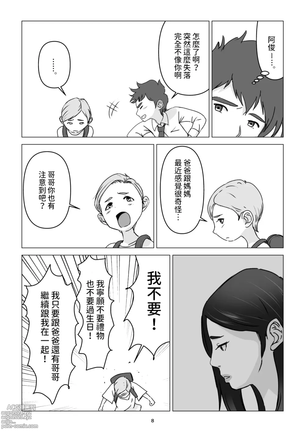 Page 8 of doujinshi 父親不在家我經不起母親的誘惑而讓她懷孕了