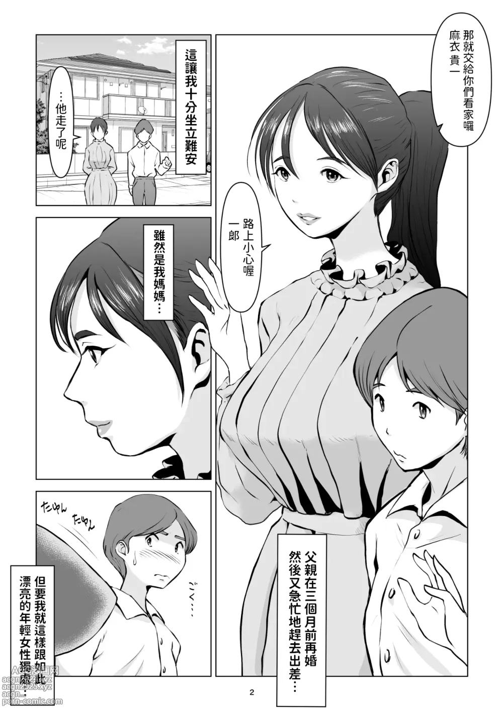 Page 2 of doujinshi 父親不在家我經不起母親的誘惑而讓她懷孕了2