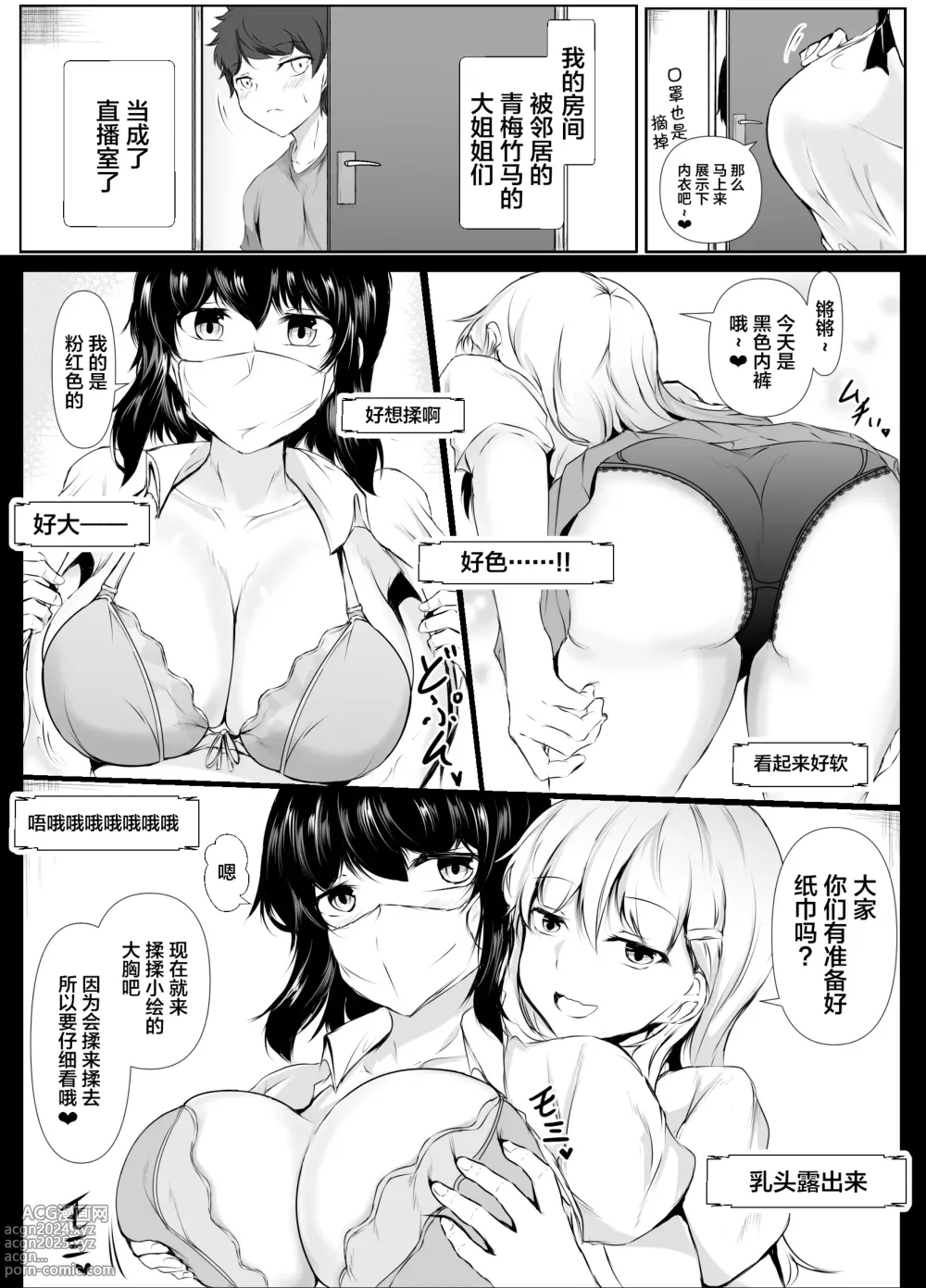 Page 3 of doujinshi Boku no Ie ga Osananajimi no Onee-chan-tachi no Haishin Heya ni Sareteru Ken