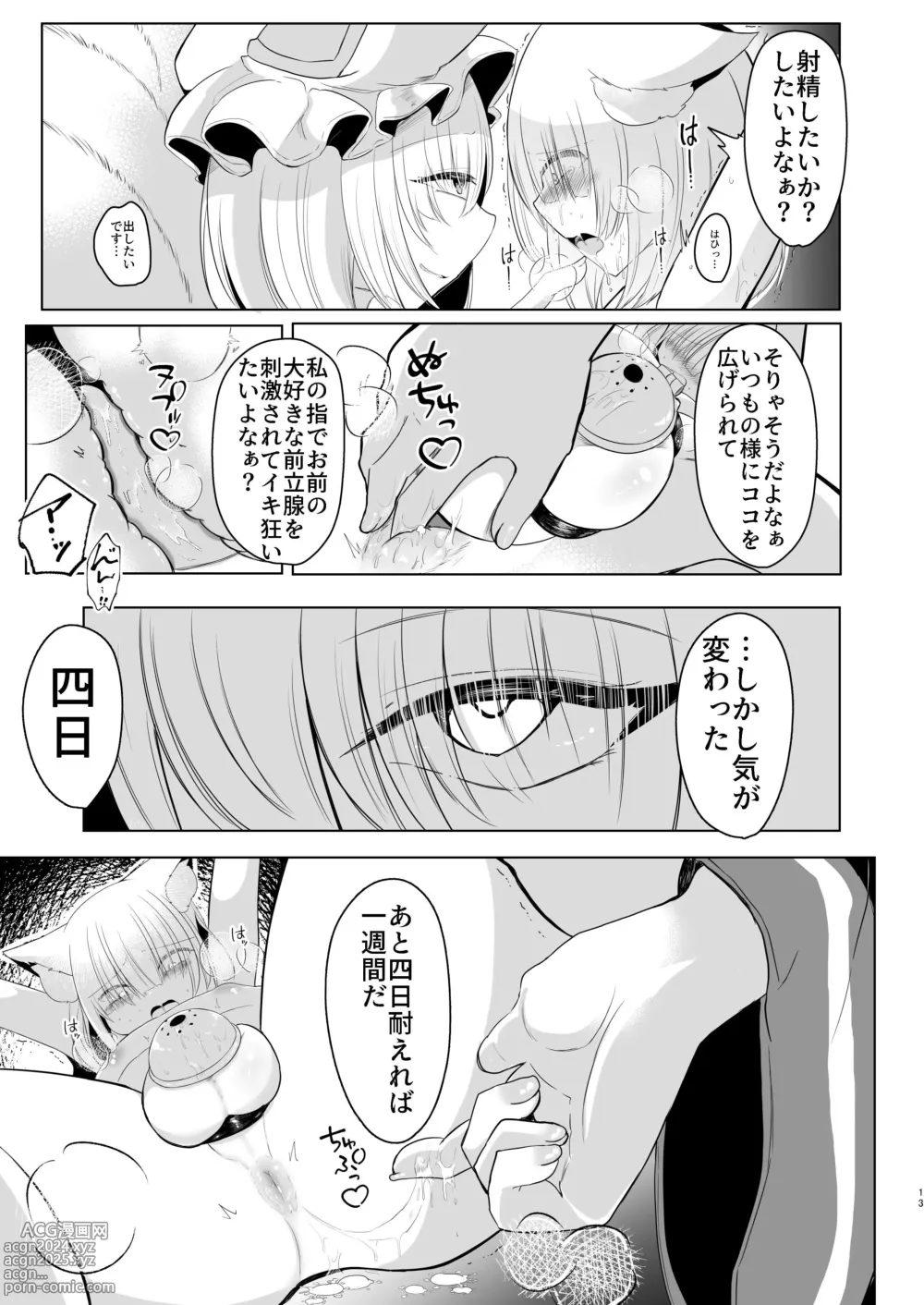 Page 12 of doujinshi Yakumo Ran ni Yoru  Seidorei  Shasei Kanri Choukyou Kogitsune Hen