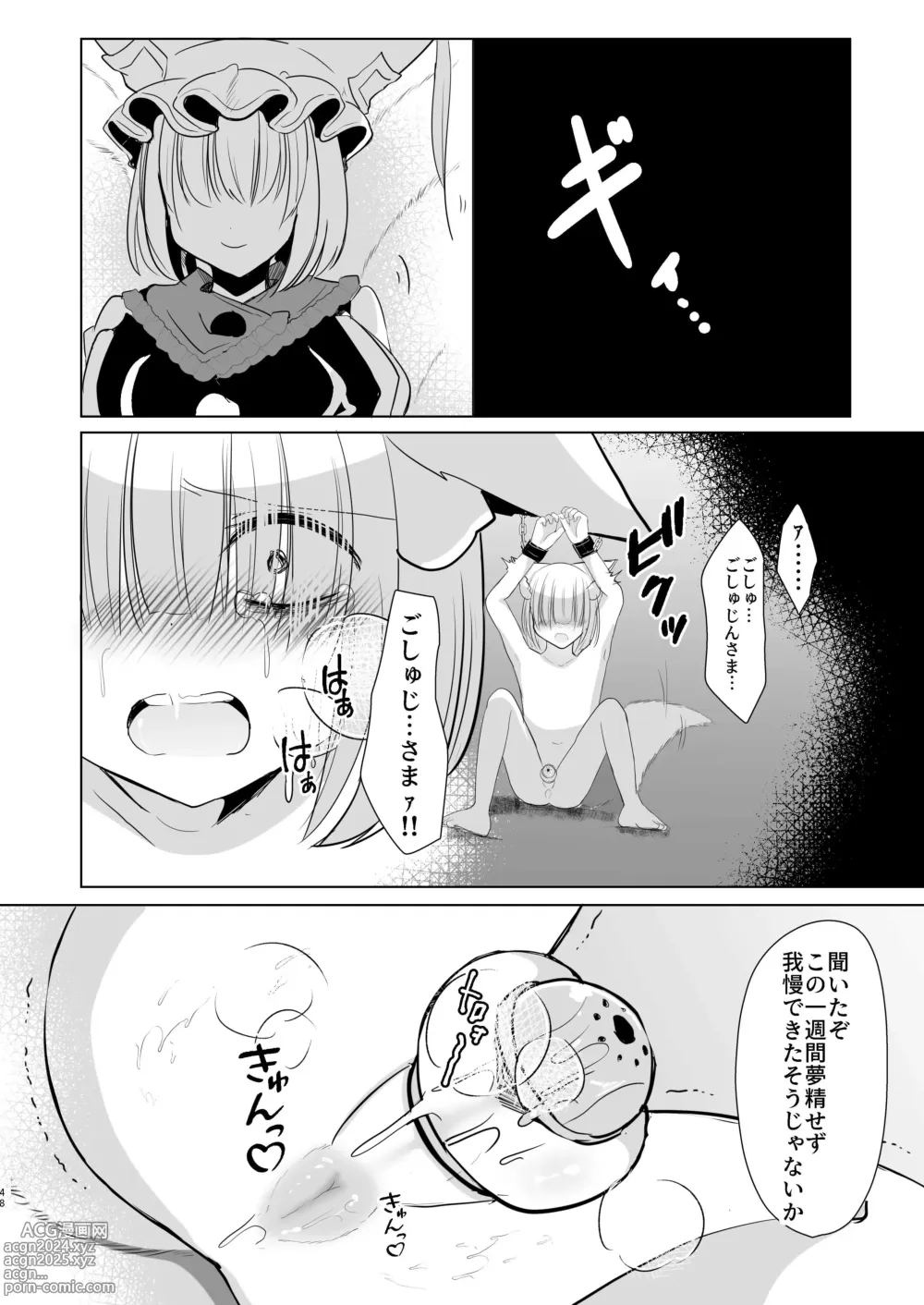 Page 47 of doujinshi Yakumo Ran ni Yoru  Seidorei  Shasei Kanri Choukyou Kogitsune Hen