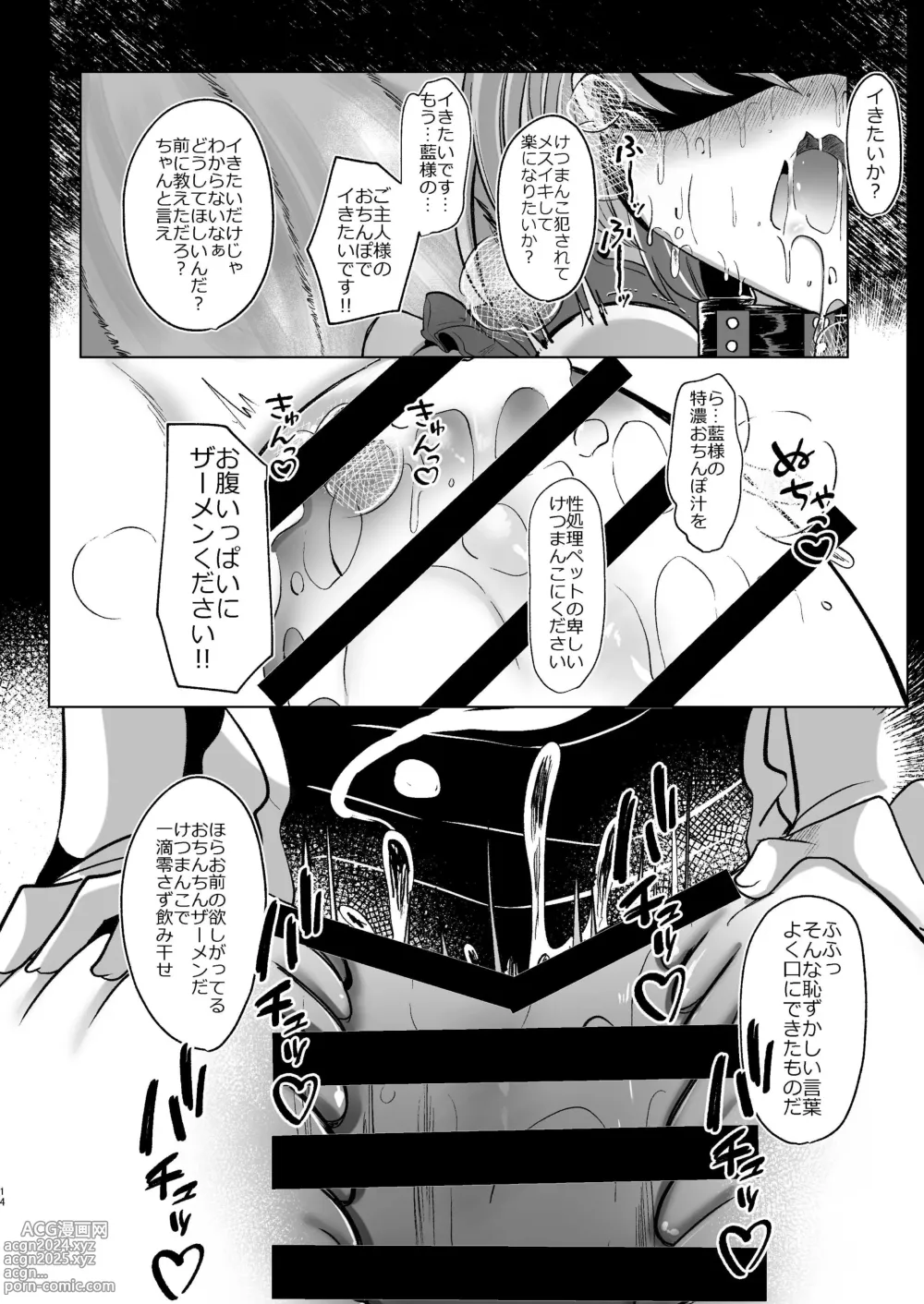 Page 14 of doujinshi Yakumo Ran ga Seishori Pet  to  Tawamureru Hon