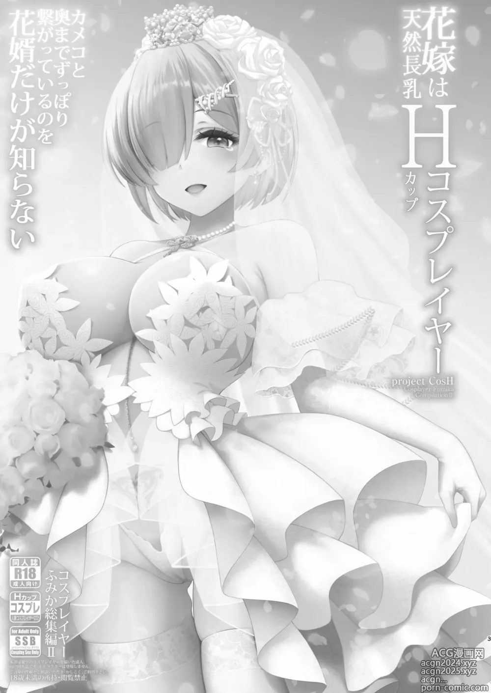 Page 2 of doujinshi Shinkon Hoyahoya Chounyuu Hitotsuma-layer - Fumika ~Shoya wa Otto Igai to... Futa Ana Nama Sounyuu Wedding Kojin Satsuei~