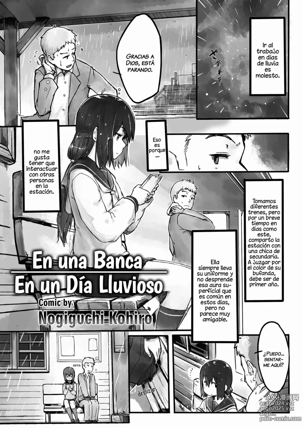 Page 1 of manga En una Banca En un Día Lluvioso