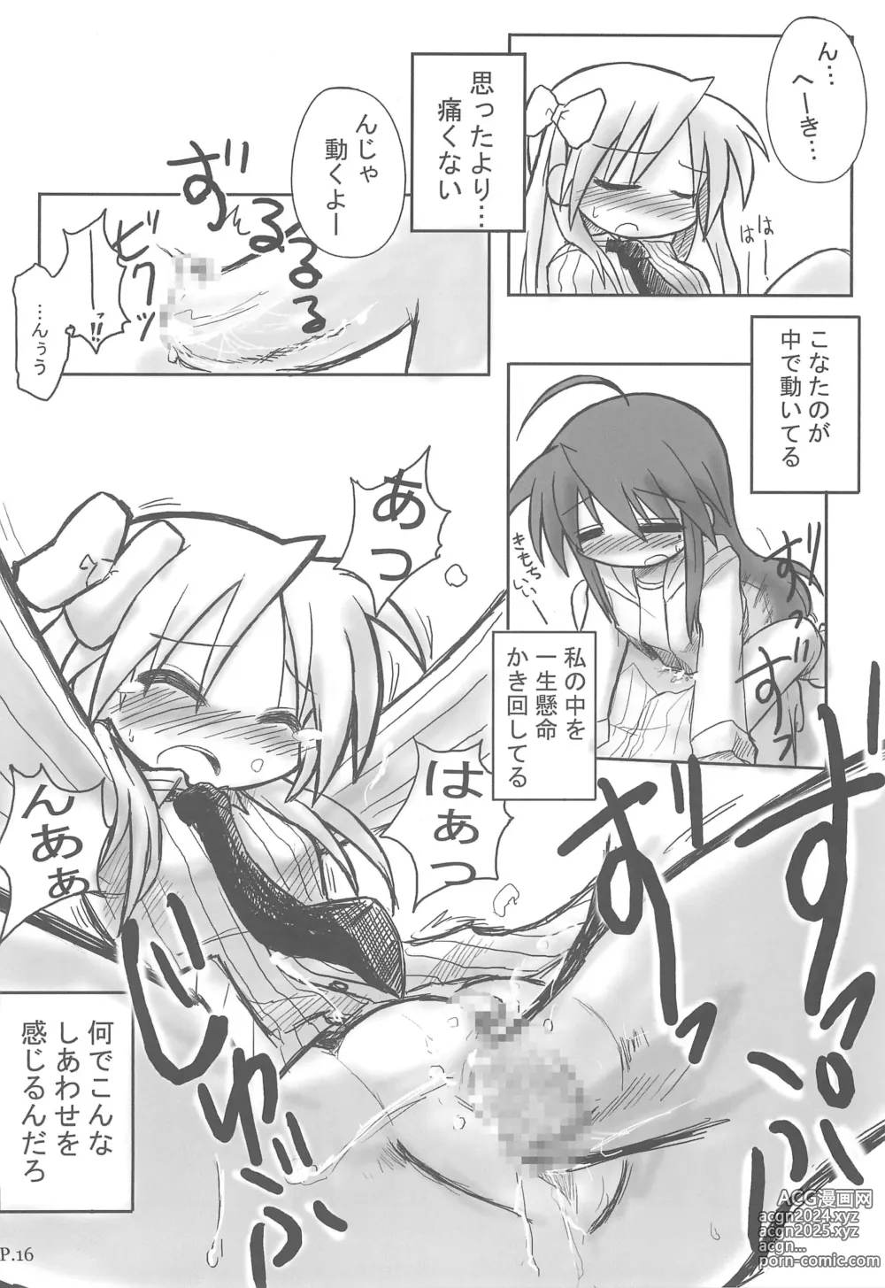 Page 16 of doujinshi HITOYASUMIX 5 Tsukasa to Kagami to Konata no Hon