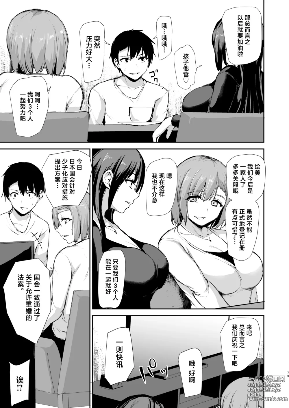 Page 72 of doujinshi kyonyuu ga2 nin i nai to bokki si nai otto no tame ni tomodati wo tu re te ki ta tuma 3