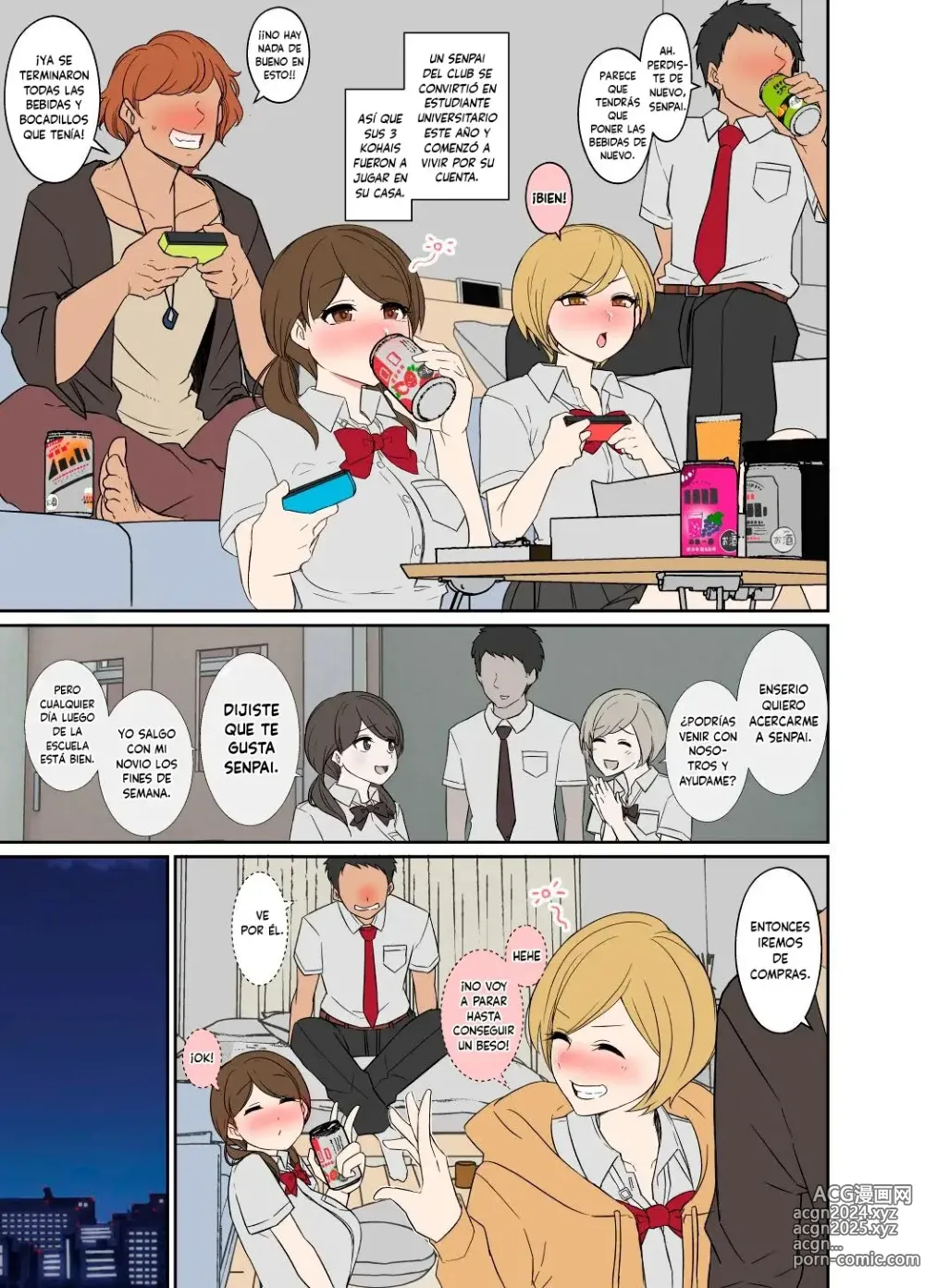 Page 2 of doujinshi Historia de Dos Chicas Emborrachándose en la Casa de Senpai