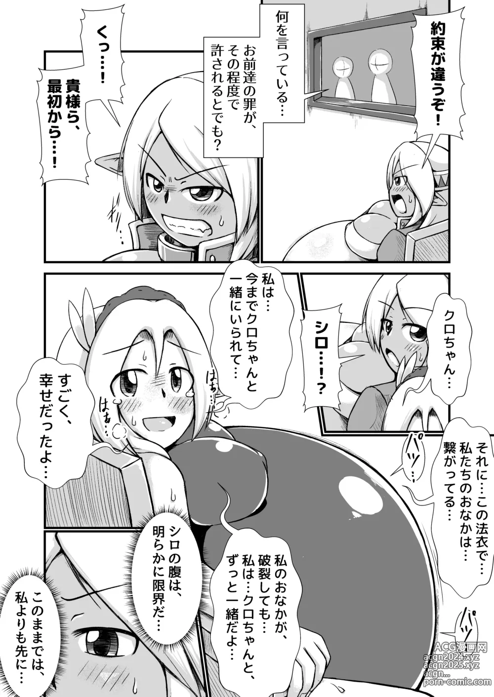 Page 14 of doujinshi 白黒エルフ膨腹破裂_binf