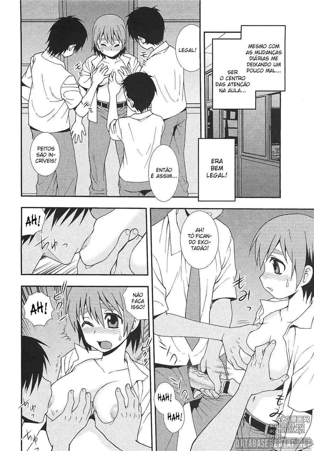 Page 4 of manga Colegial virando mulher testando com os colegas