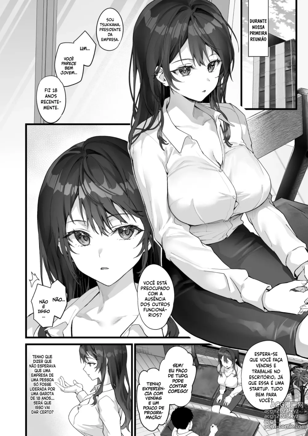 Page 4 of doujinshi JK Chuutai Tsuyogari Shachou ga Buka no Fusei ni Make Midara ni Koshi o Furi Netoru made