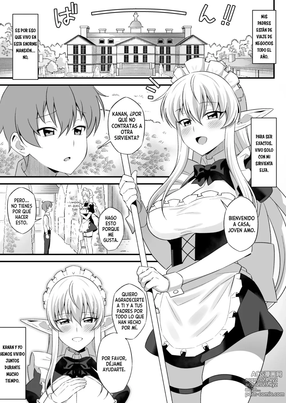 Page 2 of doujinshi Oyashiki ni Tsukaeru Elf wa Goshujin-sama ni XXXX de Gohoushi Suru no ga Shigoto desu