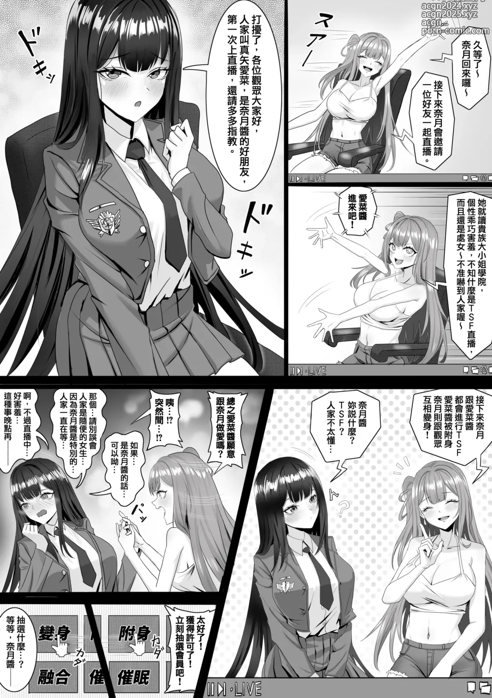 Page 5 of manga TSF直播【變身／附身／交換／催眠】【黑白漫畫10P】