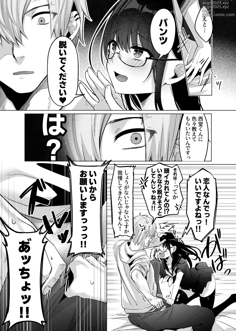 Page 12 of doujinshi Karada Meate to Fukenzen, megane version