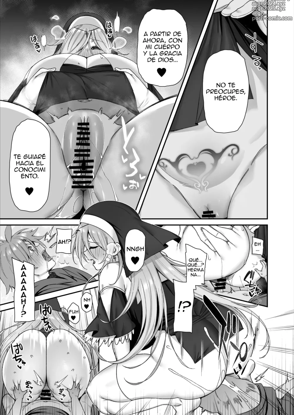 Page 16 of doujinshi Yuusha-sama ga Yowakute Fuan nanode Kami wa Sister ni Tanetsuke Koubi o Meijimashita ♥