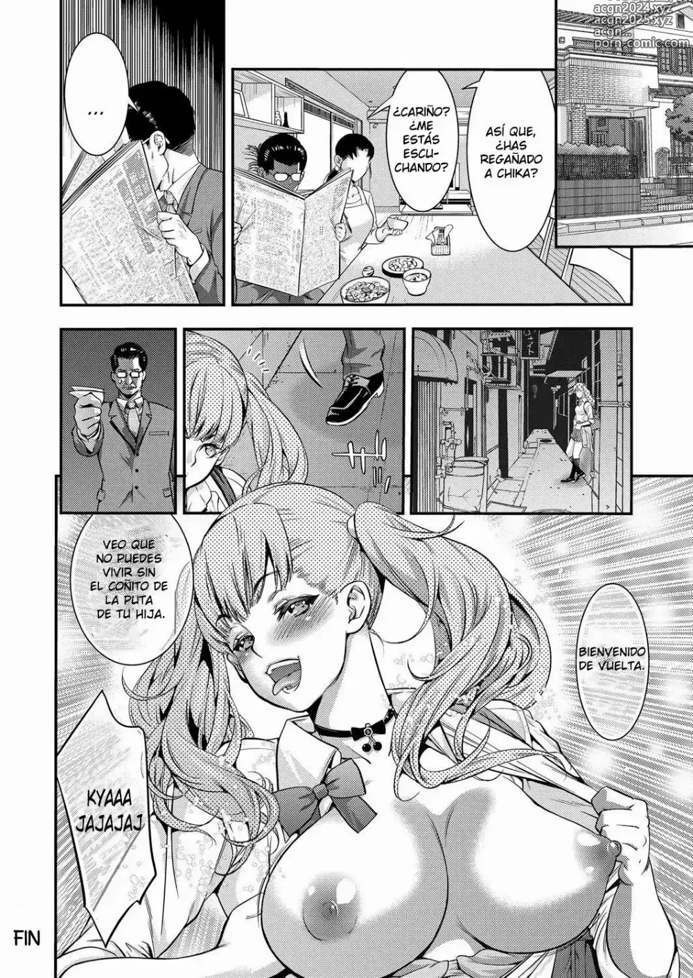 Page 22 of manga El sexo incestuoso de la zorra gyaru con su padre, que se enfada con ella por prostituirse