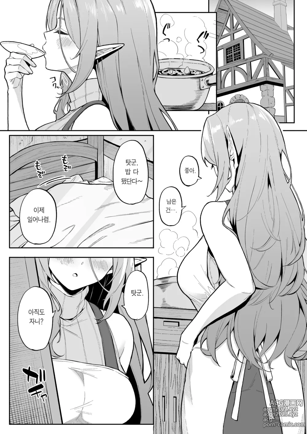 Page 2 of doujinshi 전생했더니 과보호 엘프 누나가 날 주운 건 (decensored)