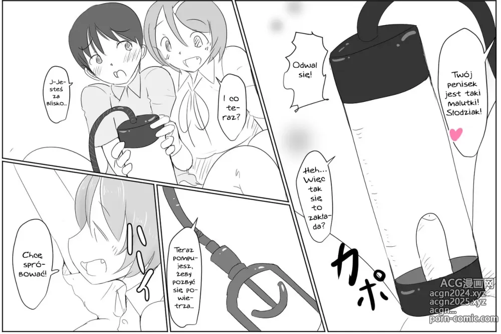 Page 6 of doujinshi Onii-chan to Penis Zoudai Pump o Tsukaou l Pobawmy się z bratem pompką do penisa