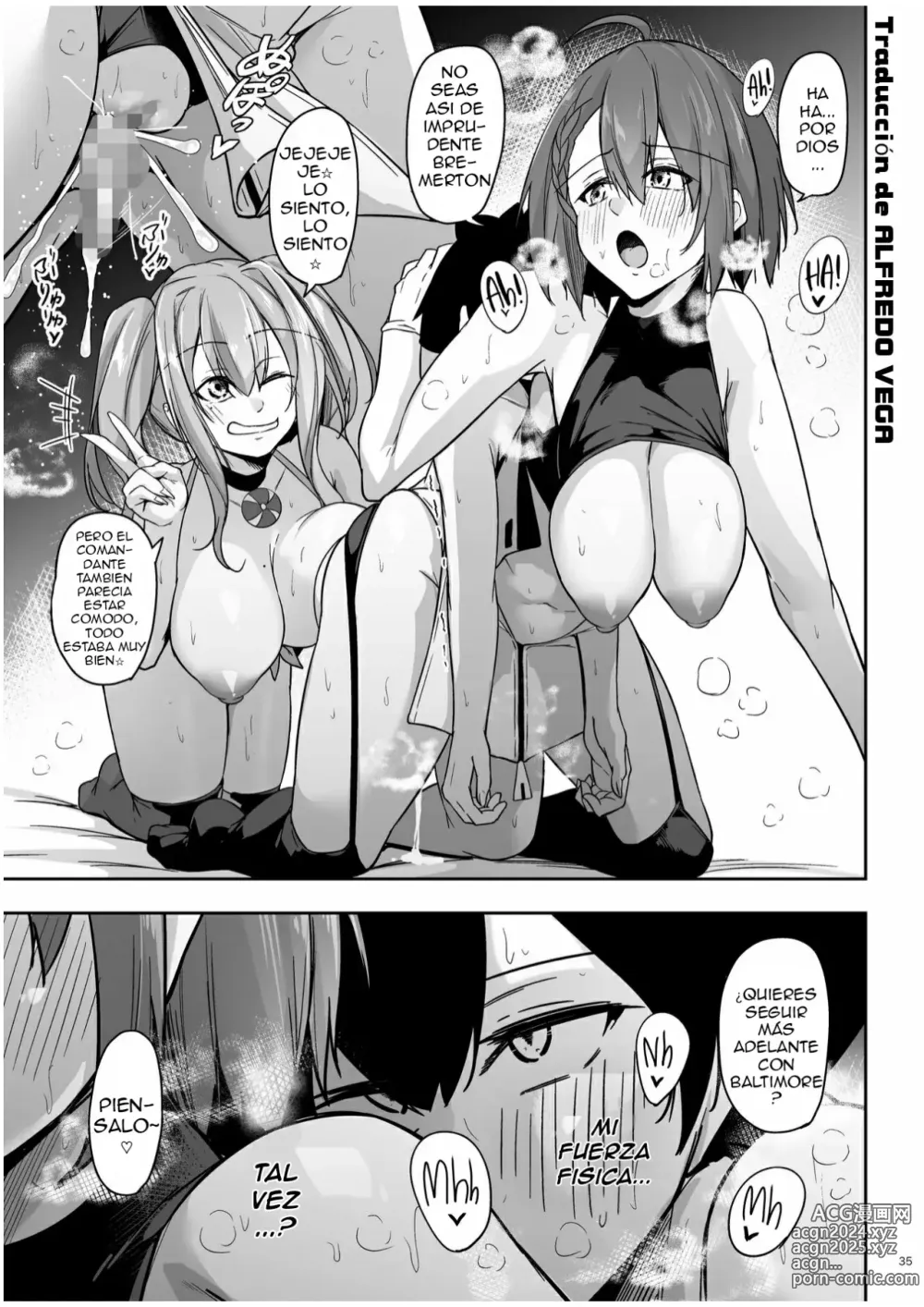 Page 34 of doujinshi El Cuarto de Consiliacion Amorosa 3 ~El Arco de Bremerton y Baltimore~